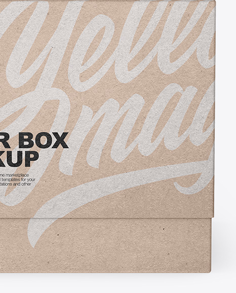 Download Square Kraft Box Mockup - Front View in Box Mockups on ...