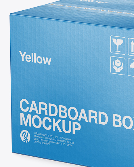 Download Cardboard Box Mockup Half Side View High Angle Shot In Box Mockups On Yellow Images Object Mockups PSD Mockup Templates