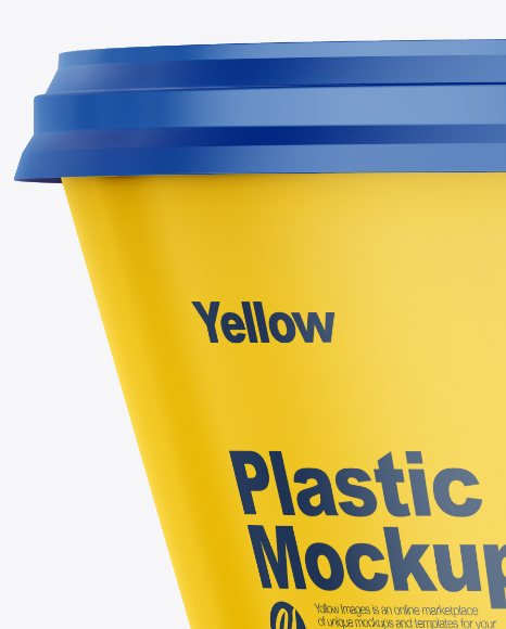 Glossy Yoghurt Cup Mockup In Cup Bowl Mockups On Yellow Images Object Mockups