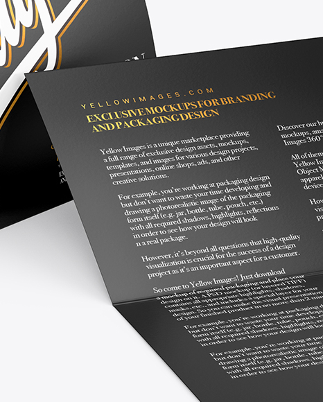 A5 Invitation Brochures Mockup In Stationery Mockups On Yellow Images Object Mockups