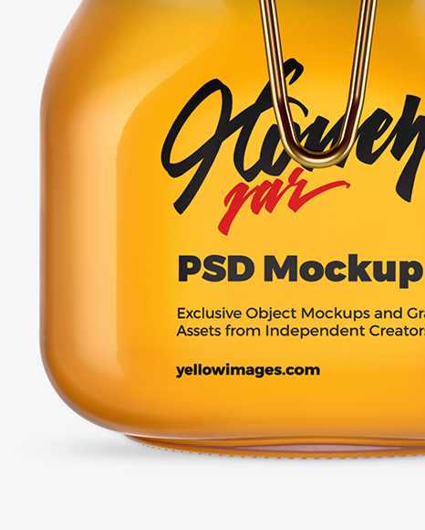 Download Glass Jar With Honey Mockup In Jar Mockups On Yellow Images Object Mockups PSD Mockup Templates