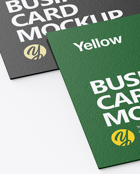 Textured Business Cards Mockup In Stationery Mockups On Yellow Images Object Mockups