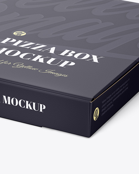 Download Textured Pizza Box Mockup Halfside View In Box Mockups On Yellow Images Object Mockups