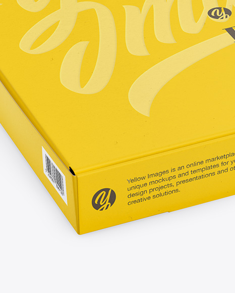 Download Cardboard Pizza Box Mockup Halfside View High Angle Shot In Box Mockups On Yellow Images Object Mockups PSD Mockup Templates