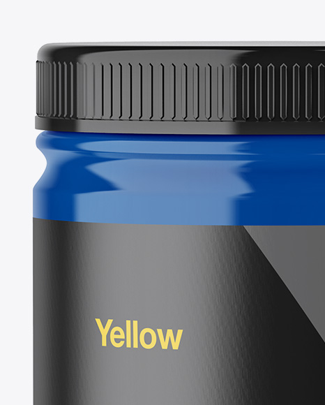 Download Glossy Protein Jar Mockup Front View In Jar Mockups On Yellow Images Object Mockups PSD Mockup Templates