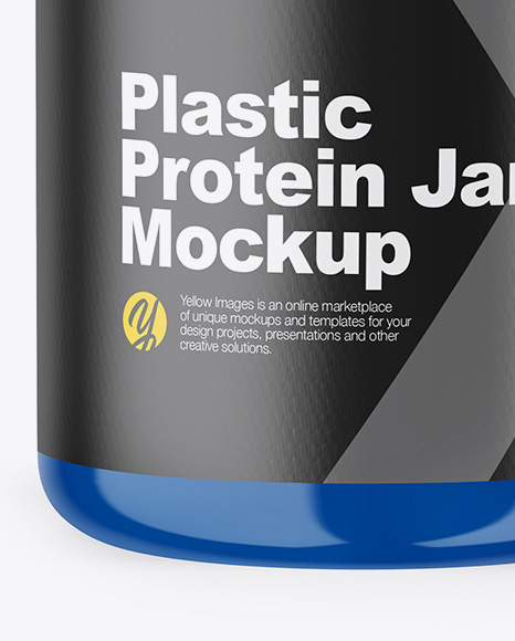 Glossy Protein Jar Mockup   Front View PSD #4