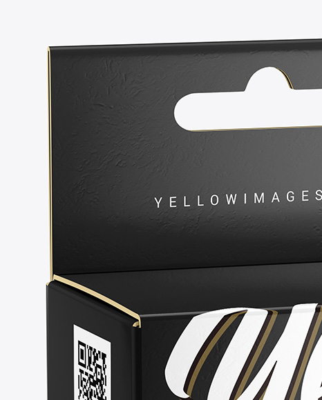 Download Glossy Paper Box With Hang Tab Psd Mockup Yellowimages