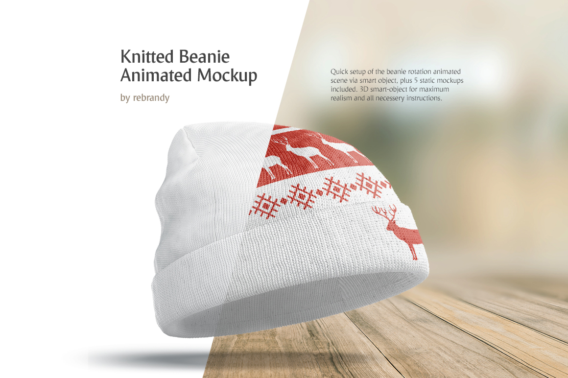 Download Knitted Beanie Animated Mockup In Apparel Mockups On Yellow Images Creative Store Yellowimages Mockups