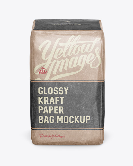 Download Glossy Kraft Paper Bag Mockup Front View High Angle Shot In Bag Sack Mockups On Yellow Images Object Mockups PSD Mockup Templates