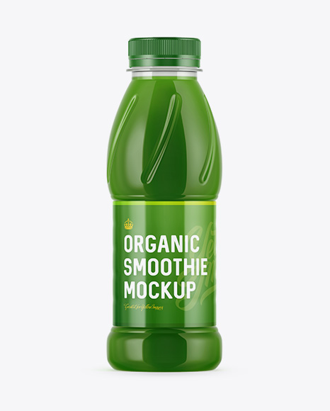 Plastic Bottle W/ Organic Smoothie Mockup Plastic Bottle W/ Organic Smoothie Mockup