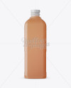 2L Frosted Plastic Juice Jug Mockup - Front and Back Views on Yellow