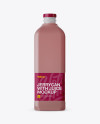 2L Plastic Red Juice Jug Mockup - Front and Back Views on Yellow Images