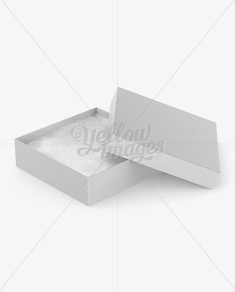 Download Square Jewelry Box With Cotton Fill Mockup - Halfside View ...