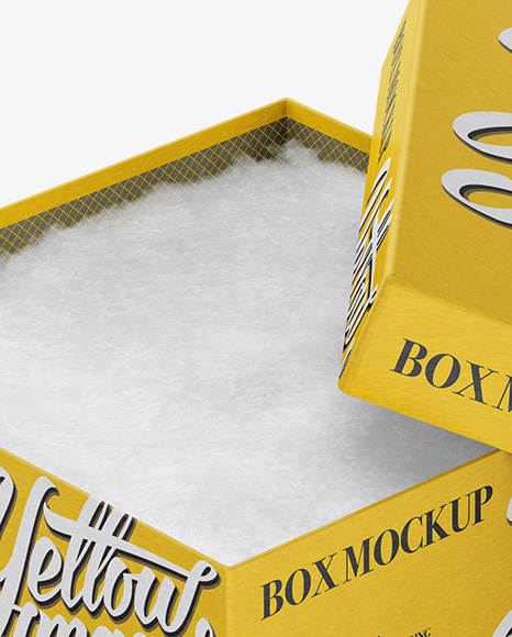 Download Packaging Jewelry Box Mockup - Glossy Box Mockup In Box Mockups On Yellow Images Object