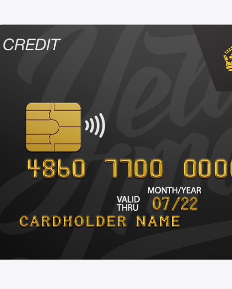 Download Credit Card Mockup Front View In Object Mockups On Yellow Images Object Mockups PSD Mockup Templates