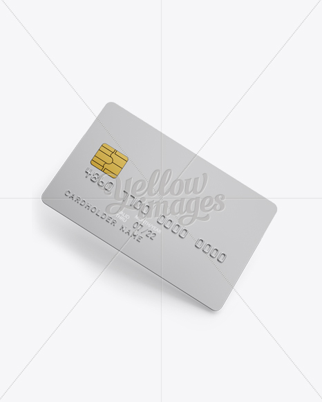 Credit Card Mockup   Half Turned View (High Angle Shot) PSD #1