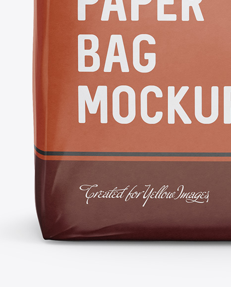 Glossy Paper Bag Mockup   Front View PSD #4