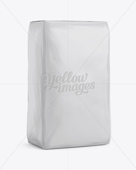 Download Cement Paper Bag Mockup Halfside View In Bag Sack Mockups On Yellow Images Object Mockups