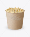 Large Kraft Paper Popcorn Bucket Mockup (High-Angle Shot) - Free