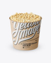 Large Kraft Paper Popcorn Bucket Mockup (High-Angle Shot) - Free