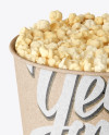 Large Kraft Paper Popcorn Bucket Mockup (High-Angle Shot) - Free