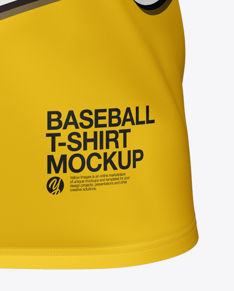 Men S Baseball T Shirt 3 4 Sleeve Mockup In Apparel Mockups On Yellow Images Object Mockups