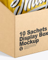 Download Kraft Display Box W Sachets Mockup In Box Mockups On Yellow Images Object Mockups