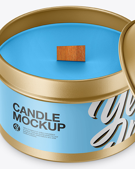 Download Woodwick Tin Candle Mockup In Packaging Mockups On Yellow Images Object Mockups PSD Mockup Templates