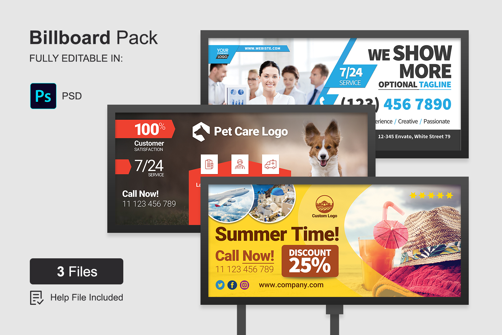 Billboard Template Pack In Templates On Yellow Images Creative Store