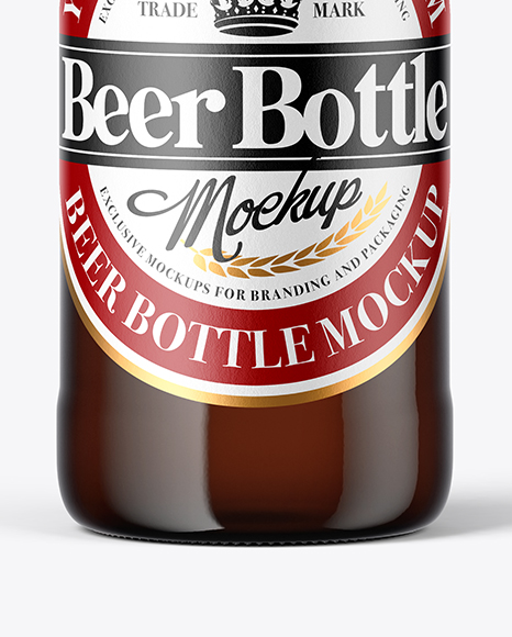 Amber Glass Bottle Mockup PSD #4