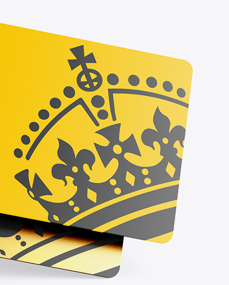 Two Plastic Cards Mockup In Stationery Mockups On Yellow Images Object Mockups