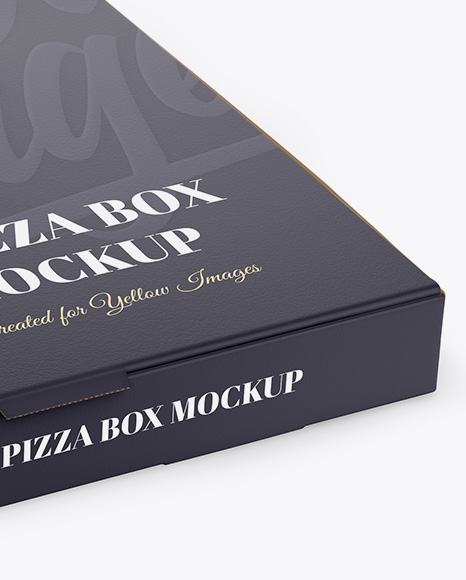 Download Textured Pizza Box Mockup Halfside View High Angle Shot In Box Mockups On Yellow Images Object Mockups