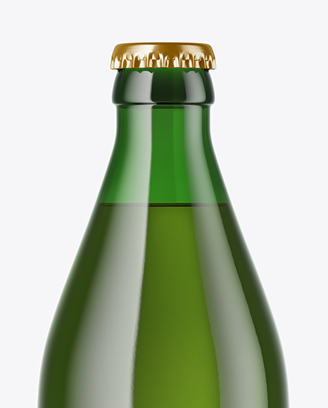 Green Glass Bottle Mockup PSD #3