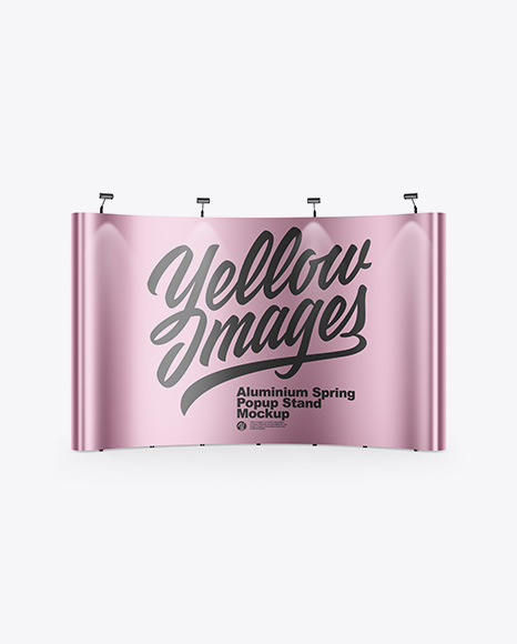 Metallic Spring Pop Up Stand Mockup PSD #2
