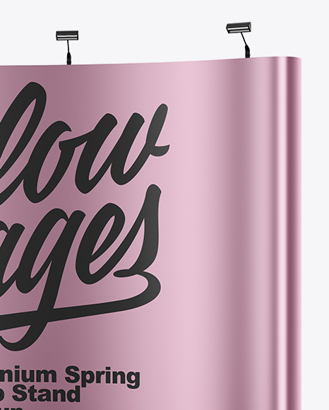 Metallic Spring Pop Up Stand Mockup PSD #6