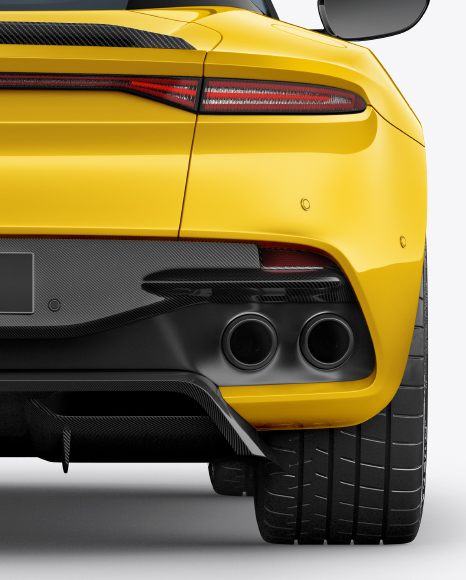 Sport Car Mockup   Back View PSD #1