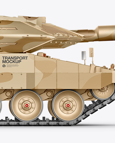 Download Tank Mockup Side View In Vehicle Mockups On Yellow Images Object Mockups PSD Mockup Templates