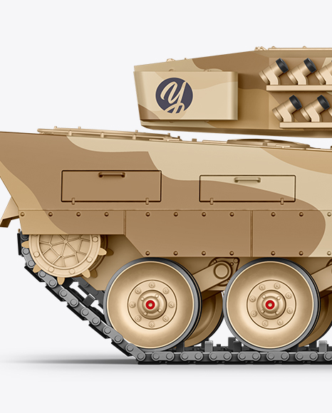 Tank Mockup Side View In Vehicle Mockups On Yellow Images Object Mockups