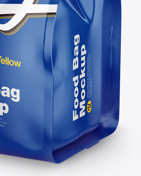 Glossy Food Bag Mockup In Bag Sack Mockups On Yellow Images Object Mockups