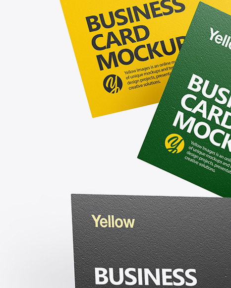 Download Textured Business Cards Mockup In Stationery Mockups On Yellow Images Object Mockups PSD Mockup Templates