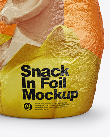 Download Snack In Foil Wrap Mockup In Packaging Mockups On Yellow Images Object Mockups PSD Mockup Templates