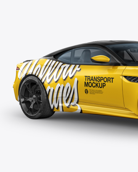 Download Sport Car Mockup Half Side View In Vehicle Mockups On Yellow Images Object Mockups PSD Mockup Templates