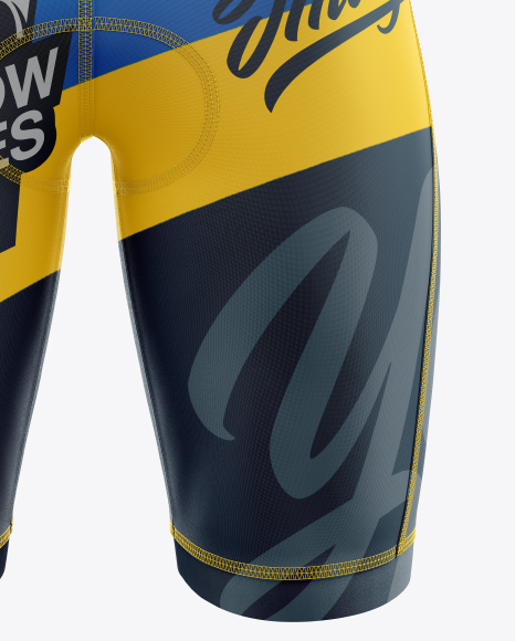 Men S Cycling Bib Shorts Mockup Front View In Apparel Mockups On Yellow Images Object Mockups