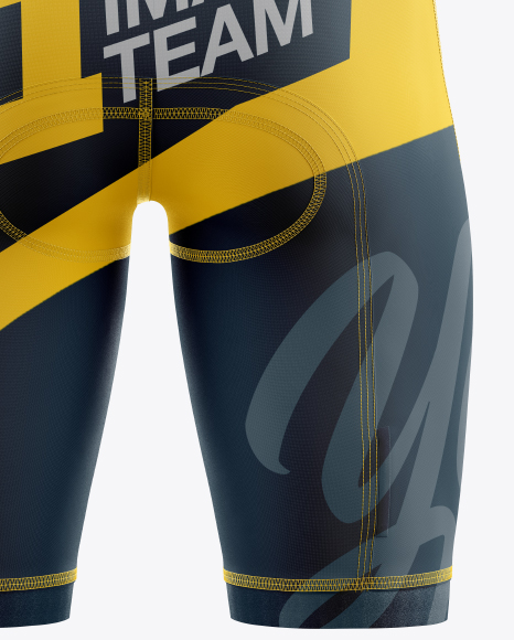 Men S Cycling Bib Shorts Mockup Back View In Apparel Mockups On Yellow Images Object Mockups