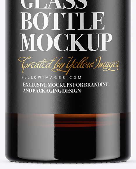 Amber Glass Bottle Mockup In Bottle Mockups On Yellow Images Object Mockups