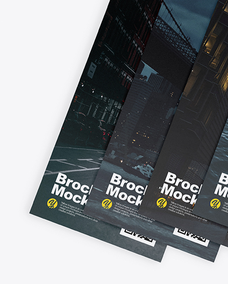 Four Brochures Mockup PSD #2