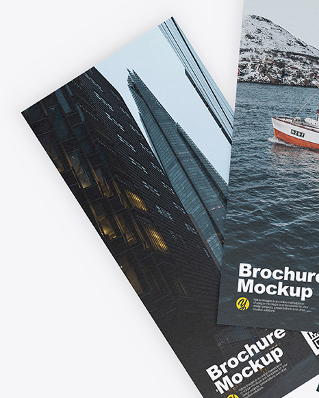 Three Textured Brochures Mockup PSD #2