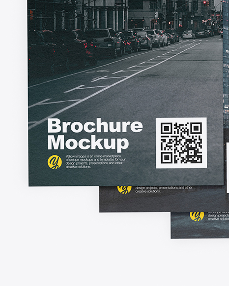 Four Textured Brochures Mockup PSD #2