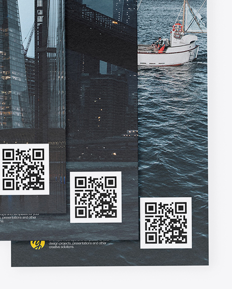 Four Textured Brochures Mockup PSD #1