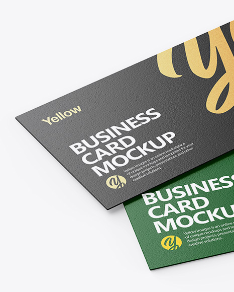 Textured Business Cards Mockup In Stationery Mockups On Yellow Images Object Mockups